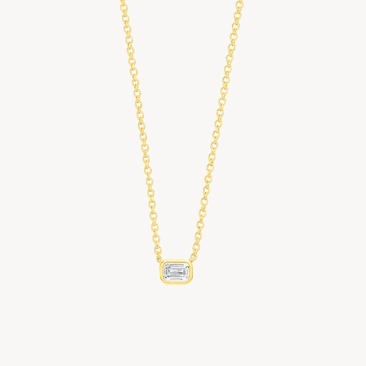 The Contour 9ct Gold Emerald Cut Diamond Necklace - Molten Store