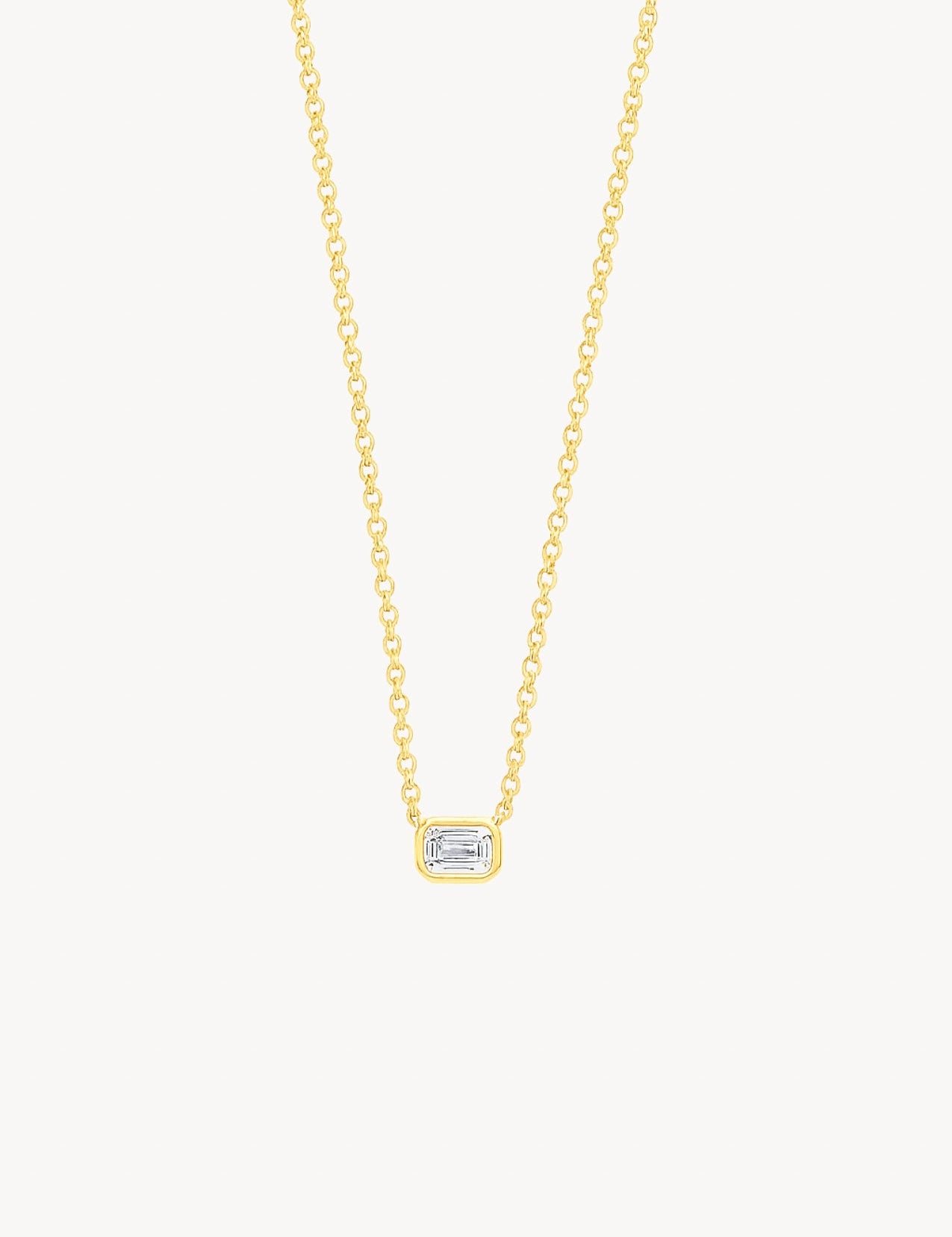 The Contour 9ct Gold Emerald Cut Diamond Necklace - Molten Store