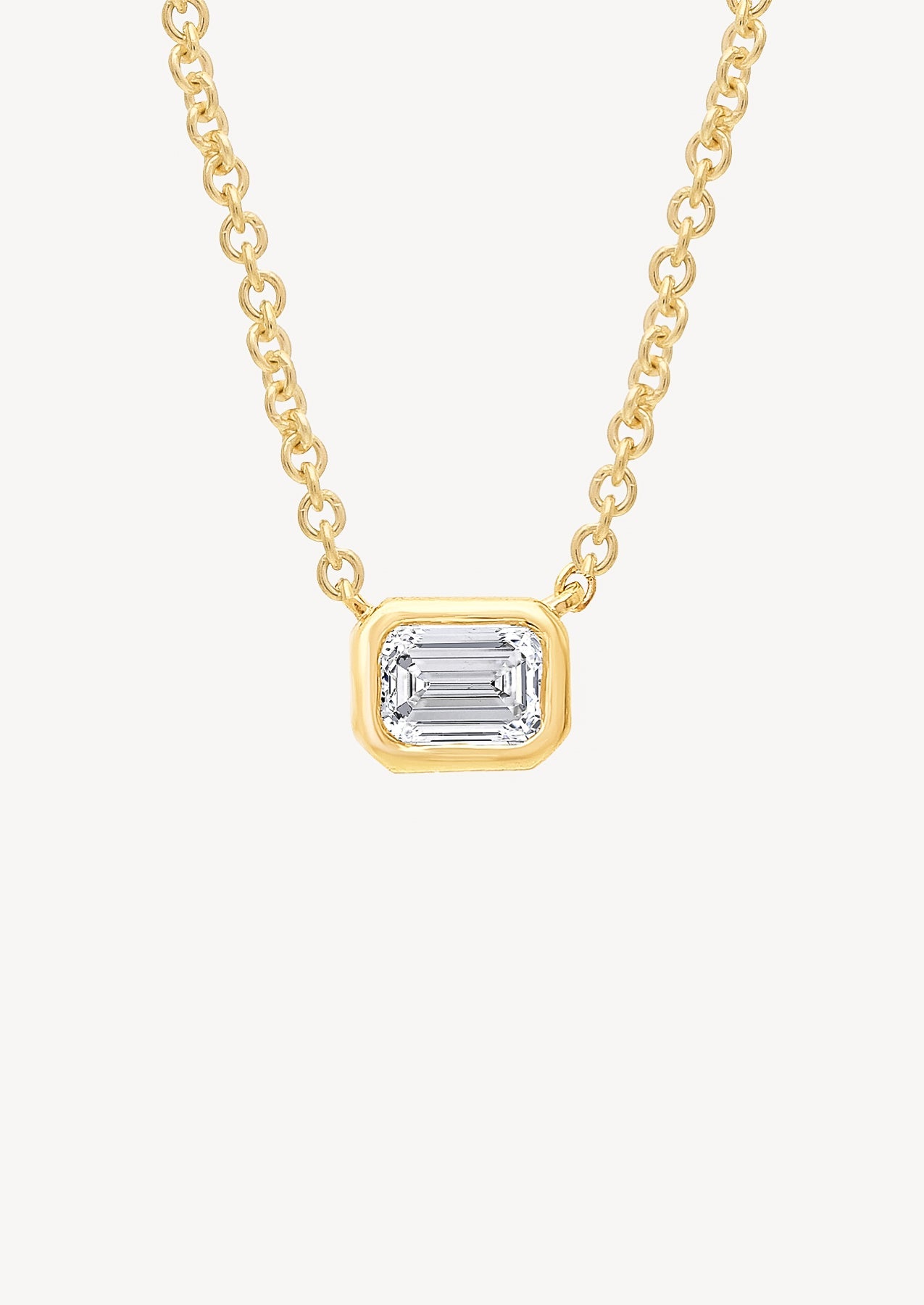 The Contour 9ct Gold Emerald Cut Diamond Necklace - Molten Store