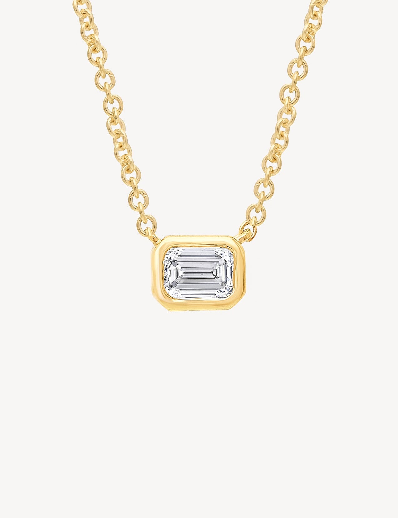 The Contour 9ct Gold Emerald Cut Diamond Necklace - Molten Store