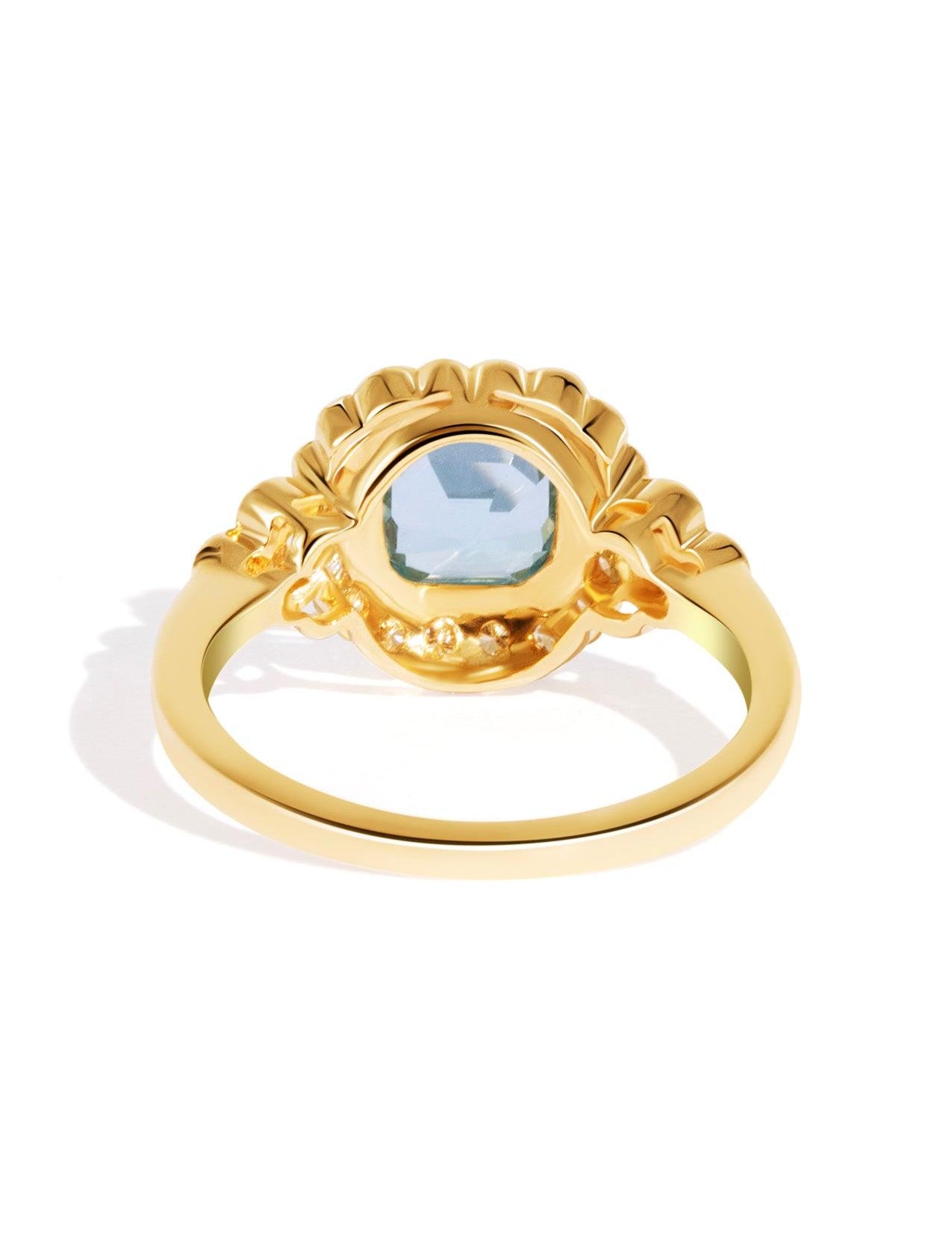 The Cosima Ring with 1.16ct Cushion Aquamarine - Molten Store