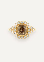 The Cosima Ring with 2.17ct Cushion Cut Cognac Diamond (2.67ct TCW) - Molten Store