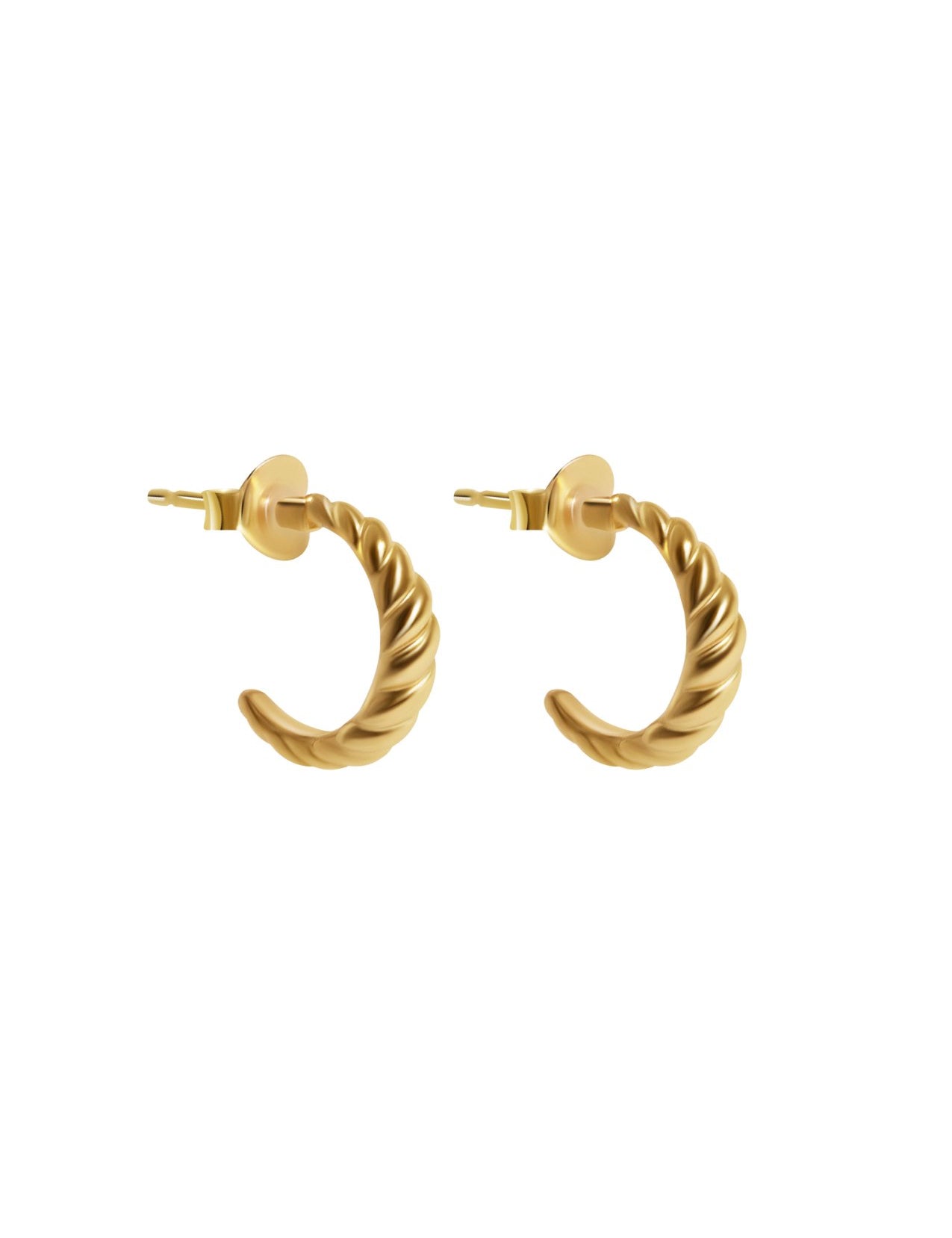 The Croissant Gold Vermeil Half Hoop Earrings - Molten Store
