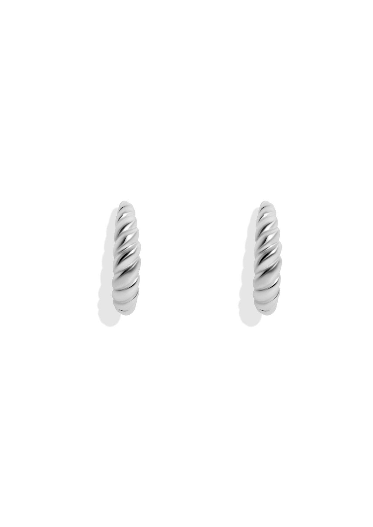The Croissant Silver Half Hoop Earrings | Molten Store