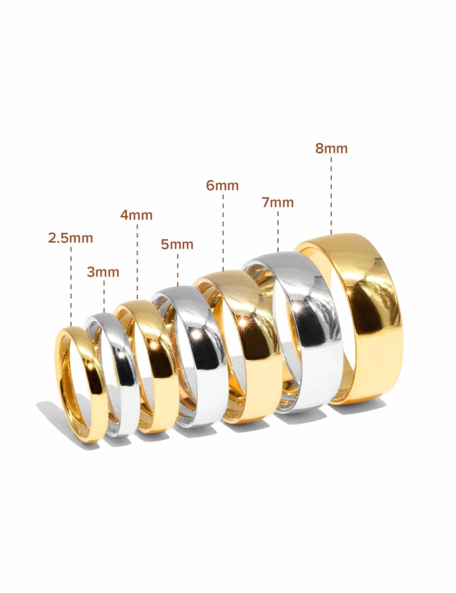 The Curved 9ct Yellow Gold Band - Molten Store