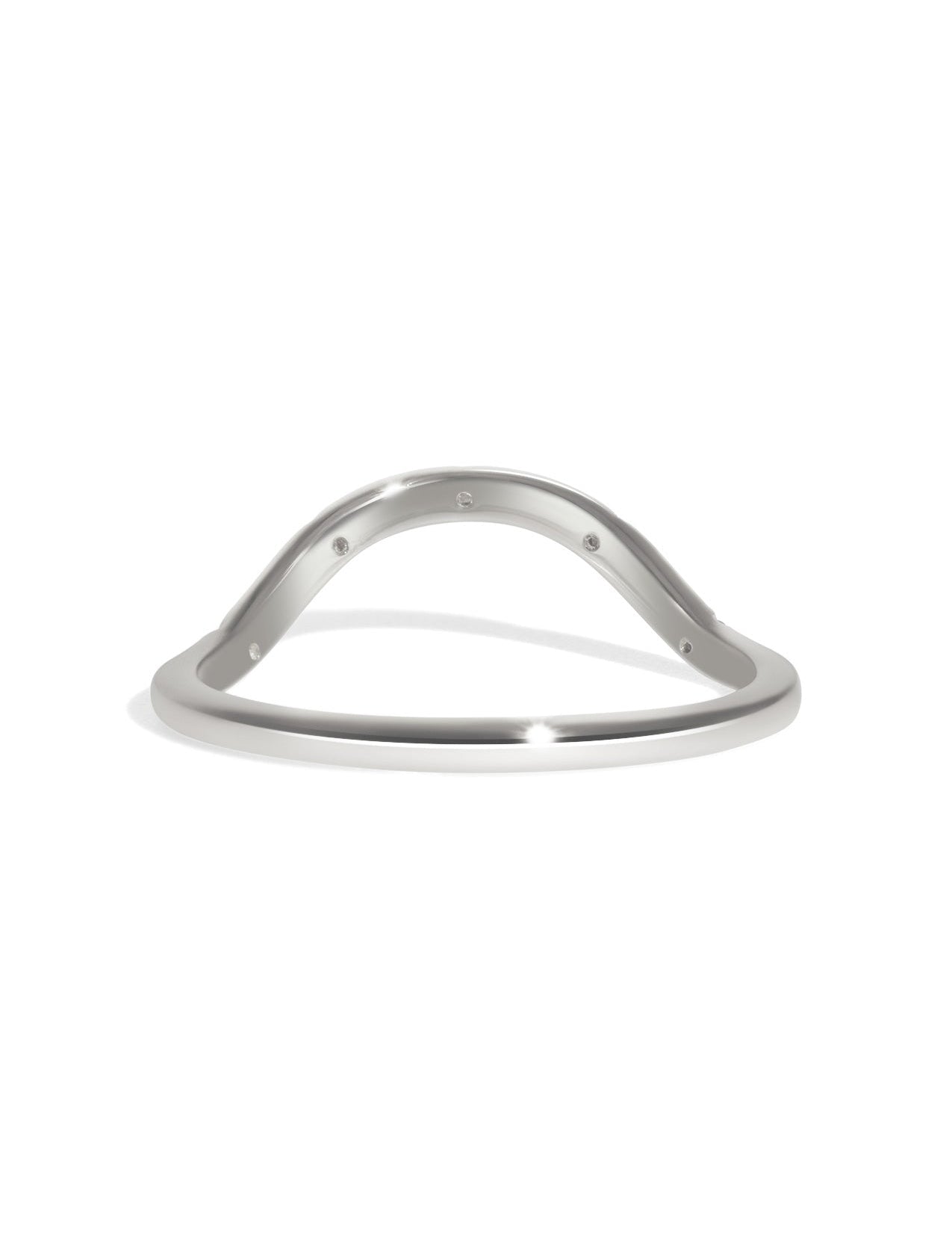 The Curved Lumina Diamond Platinum Band - Molten Store