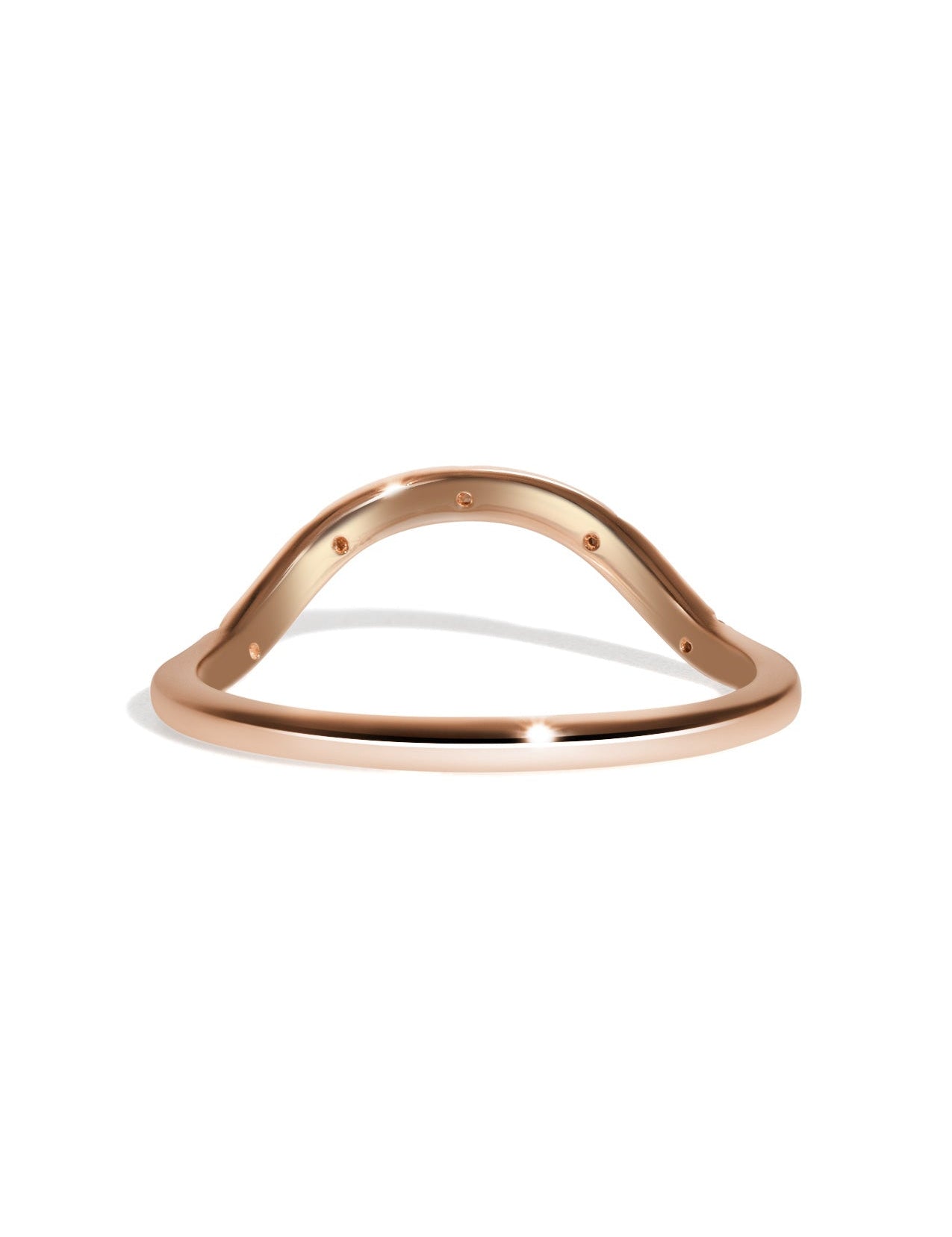 The Curved Lumina Diamond Rose Gold Band - Molten Store