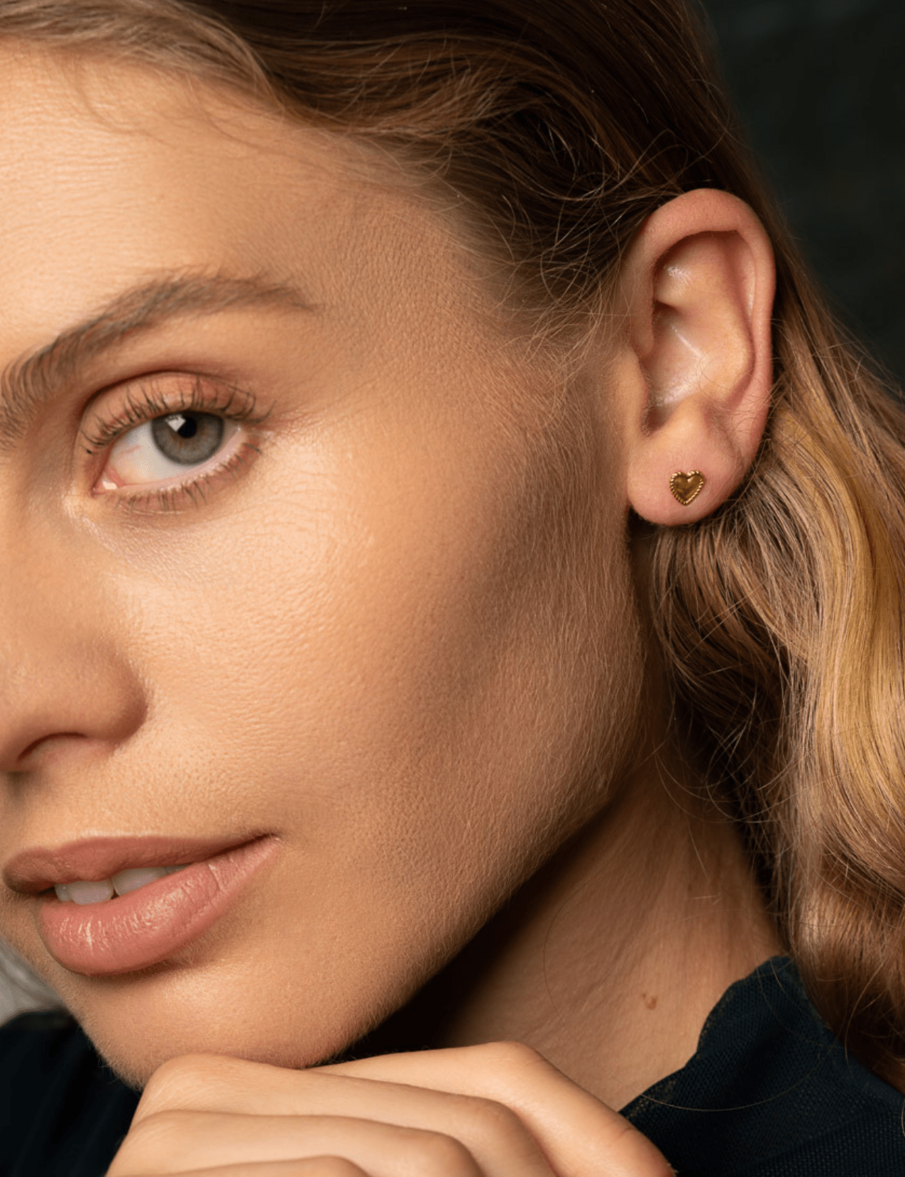 The Darling Heart 14ct Gold Vermeil Stud Earrings - Molten Store