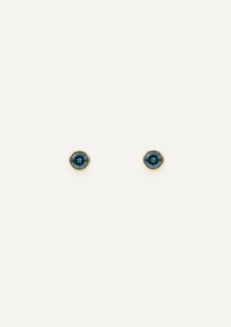 The Delphine Bezel Stud Earrings in Indigo - Molten Store