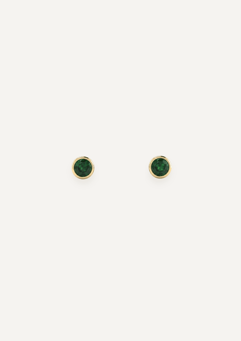 The Delphine Bezel Stud Earrings in Verdant - Molten Store