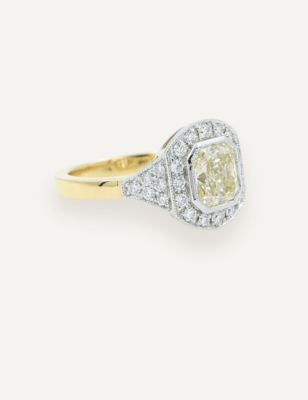 The Ebony Ring with 2.23ct Radiant Cut Yellow Diamond (2.64ct TDW) - Molten Store