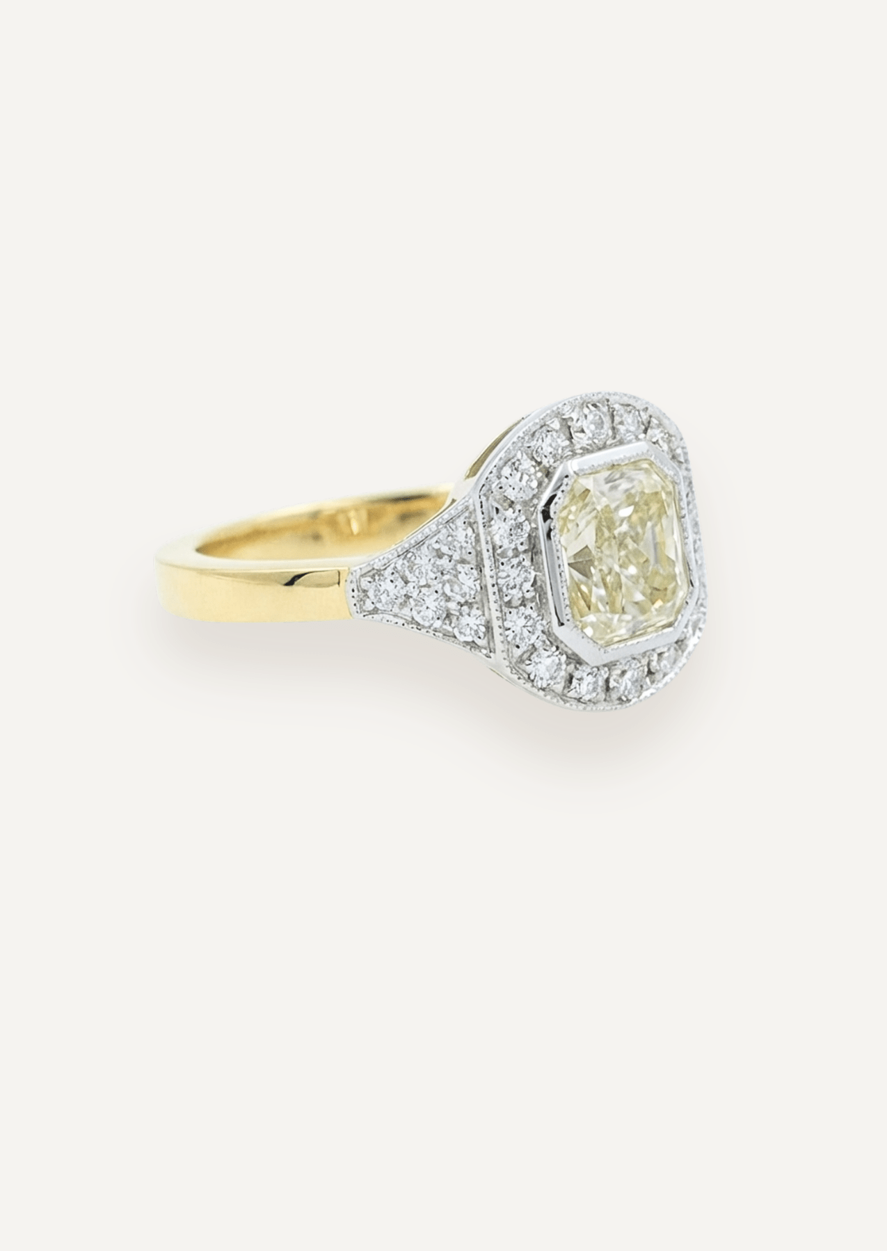 The Ebony Ring with 2.23ct Radiant Cut Yellow Diamond (2.64ct TDW) - Molten Store
