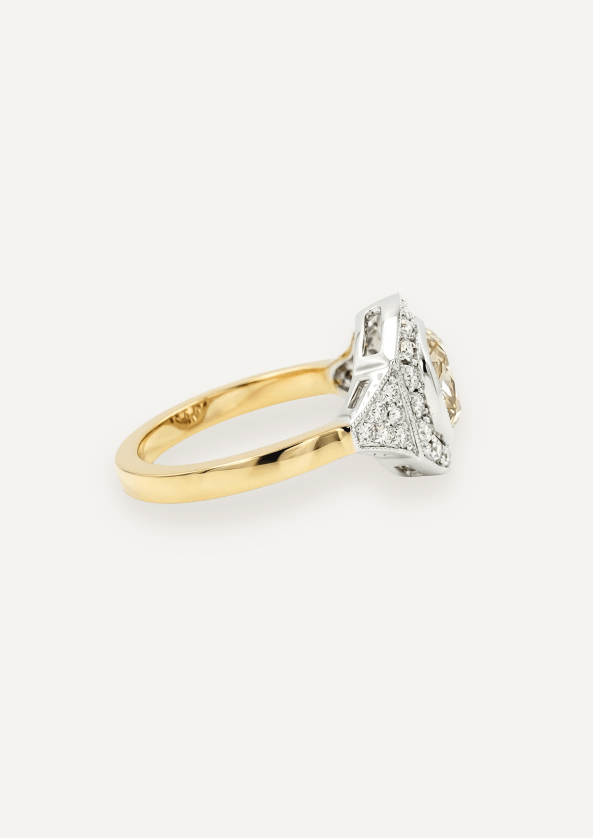 The Ebony Ring with 2.23ct Radiant Cut Yellow Diamond (2.64ct TDW) - Molten Store