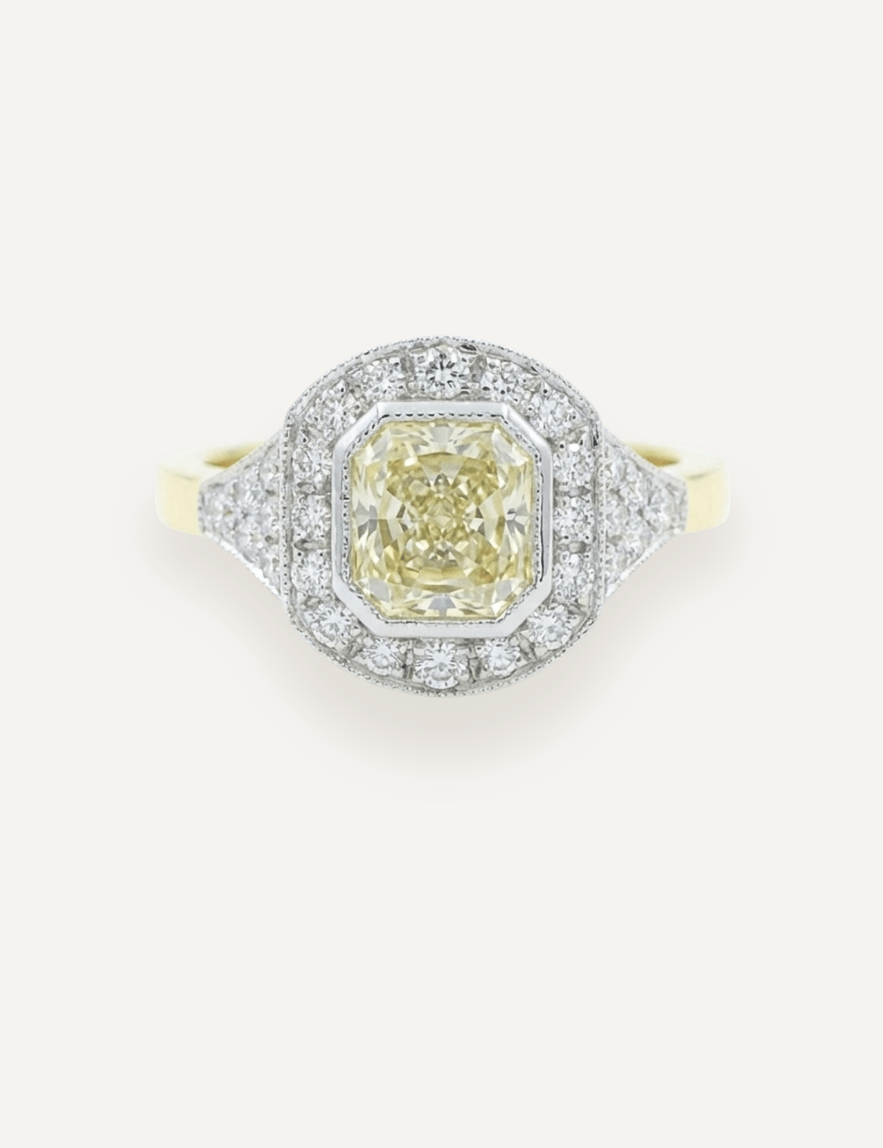 The Ebony Ring with 2.23ct Radiant Cut Yellow Diamond (2.64ct TDW) - Molten Store