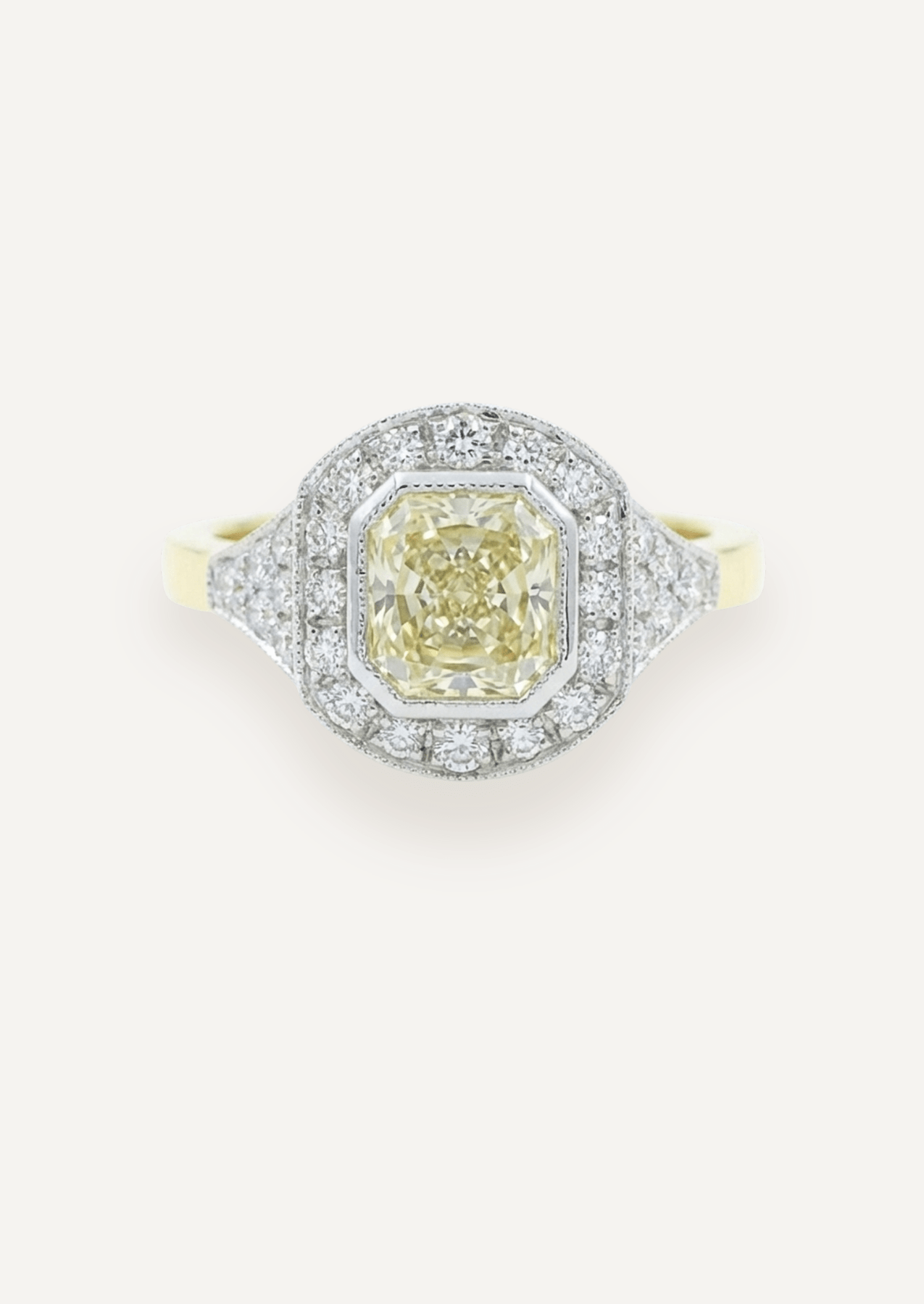 The Ebony Ring with 2.23ct Radiant Cut Yellow Diamond (2.64ct TDW) - Molten Store