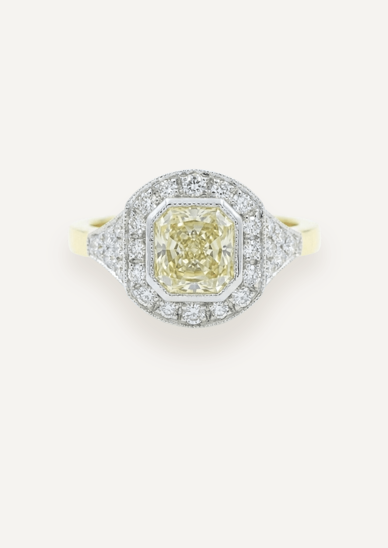The Ebony Ring with 2.23ct Radiant Cut Yellow Diamond (2.64ct TDW) - Molten Store