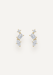 The Edie 9ct Gold Diamond Trio Stud Earrings - Molten Store