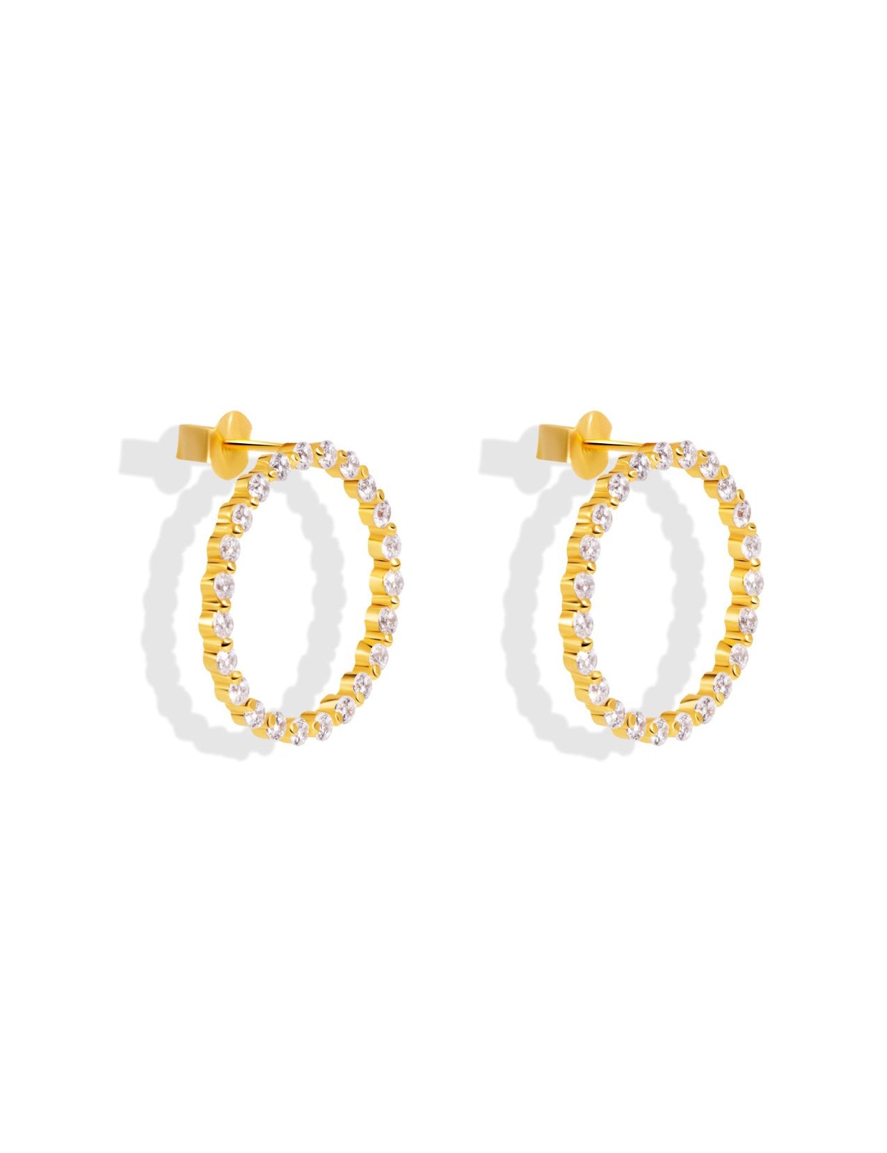 The Elation 18ct Gold Vermeil Halo Stud Earrings - Molten Store