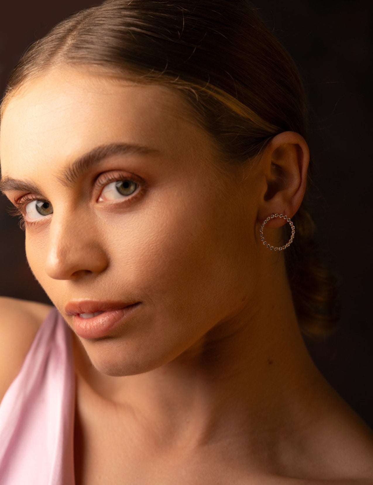 The Elation 18ct Gold Vermeil Halo Stud Earrings - Molten Store
