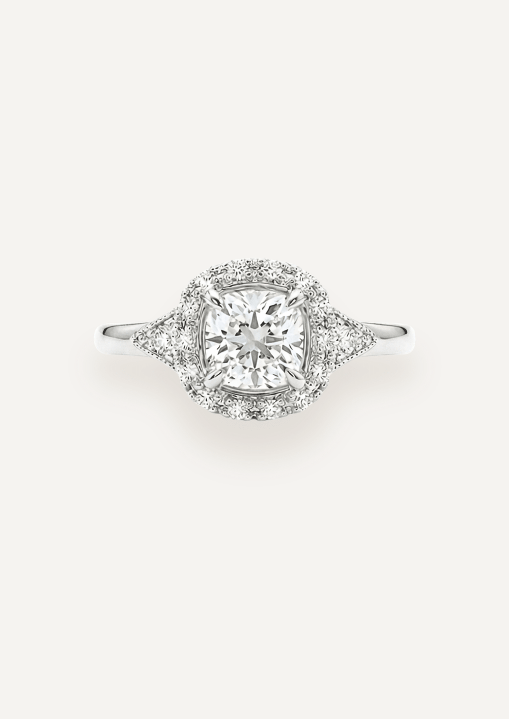 The Eliza Halo Ring in White gold