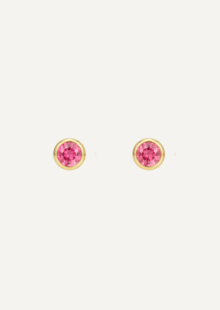 The Elowen Pink Tourmaline Stud Earrings - Molten Store