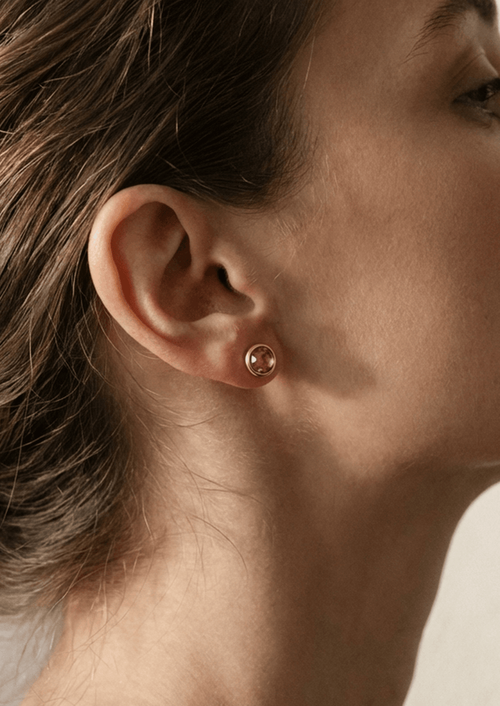 The Elowen Pink Tourmaline Stud Earrings - Molten Store