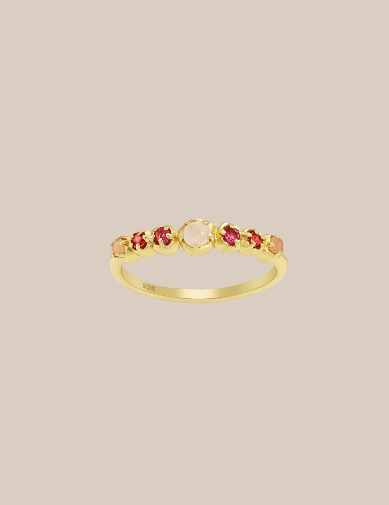 The Ember Gold Vermeil Multi - Stone Ring - Molten Store