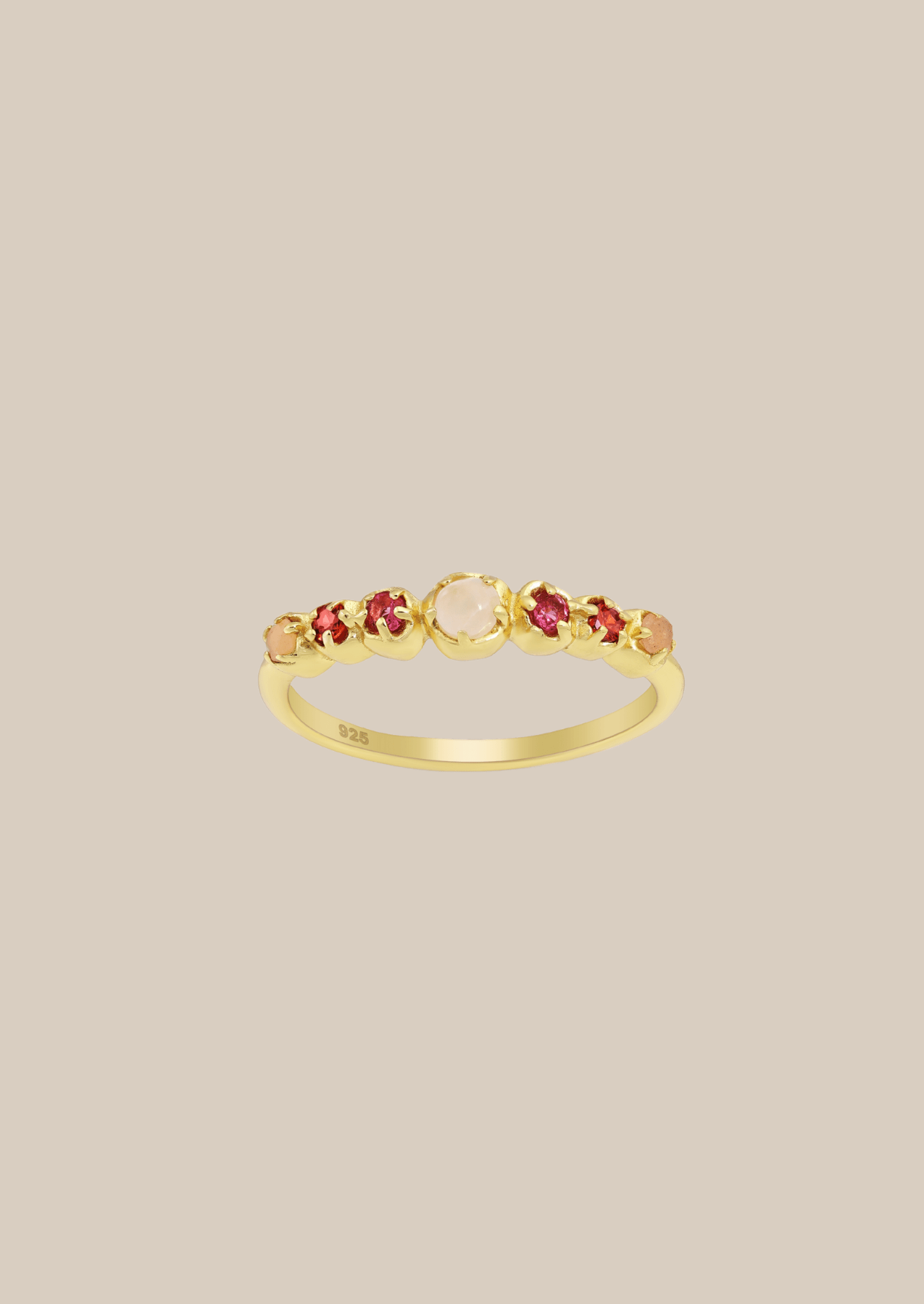 The Ember Gold Vermeil Multi - Stone Ring - Molten Store