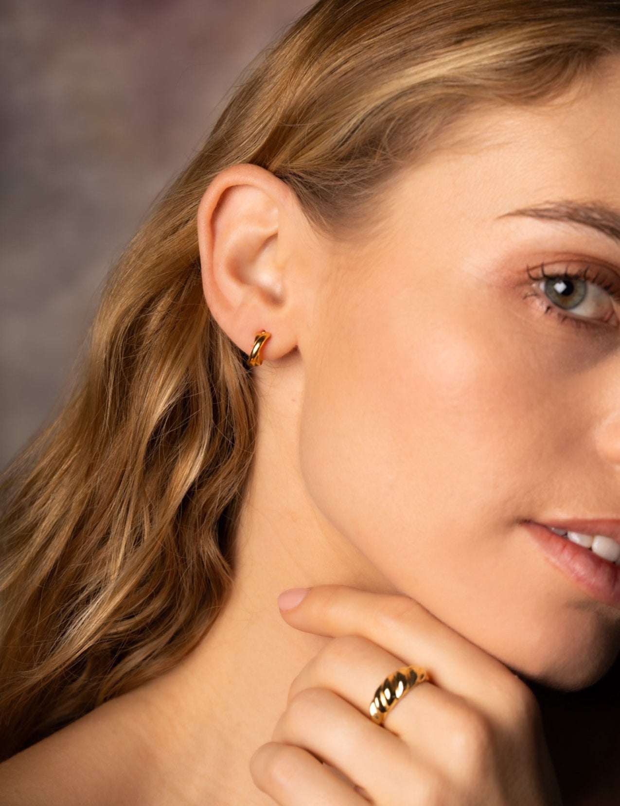 The Entwine Gold Vermeil Half Hoop Earrings - Molten Store