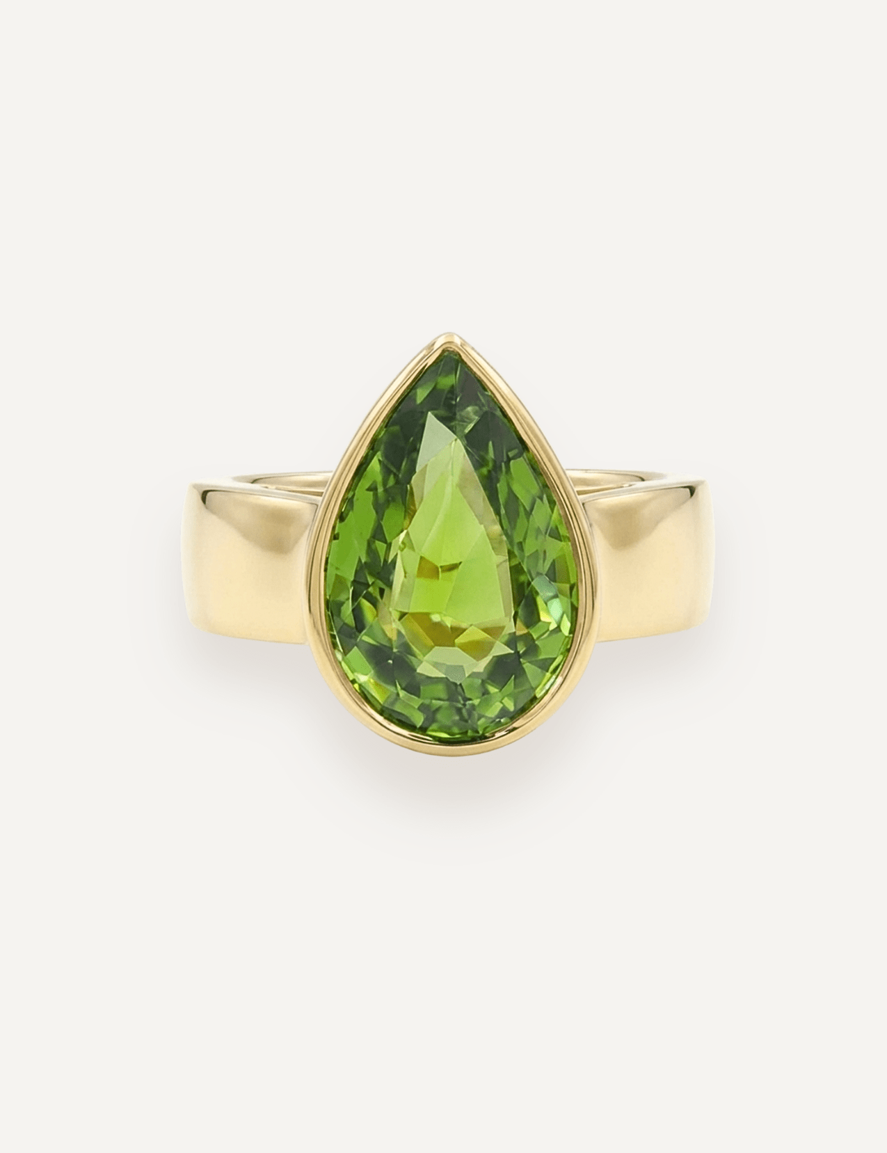 The Esther Ring with 6.08ct Pear Cut Green Tourmaline - Molten Store