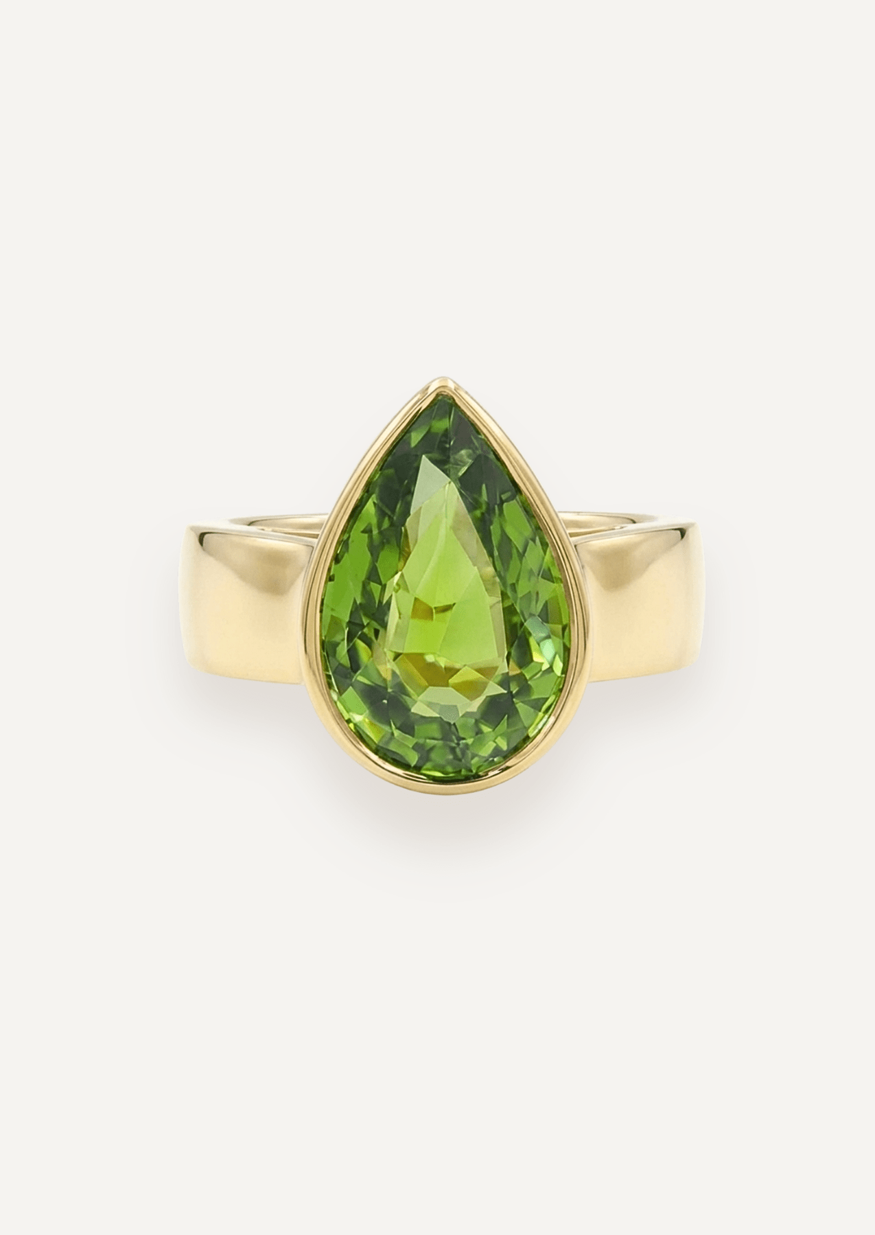 The Esther Ring with 6.08ct Pear Cut Green Tourmaline - Molten Store