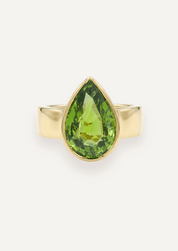 The Esther Ring with 6.08ct Pear Cut Green Tourmaline - Molten Store