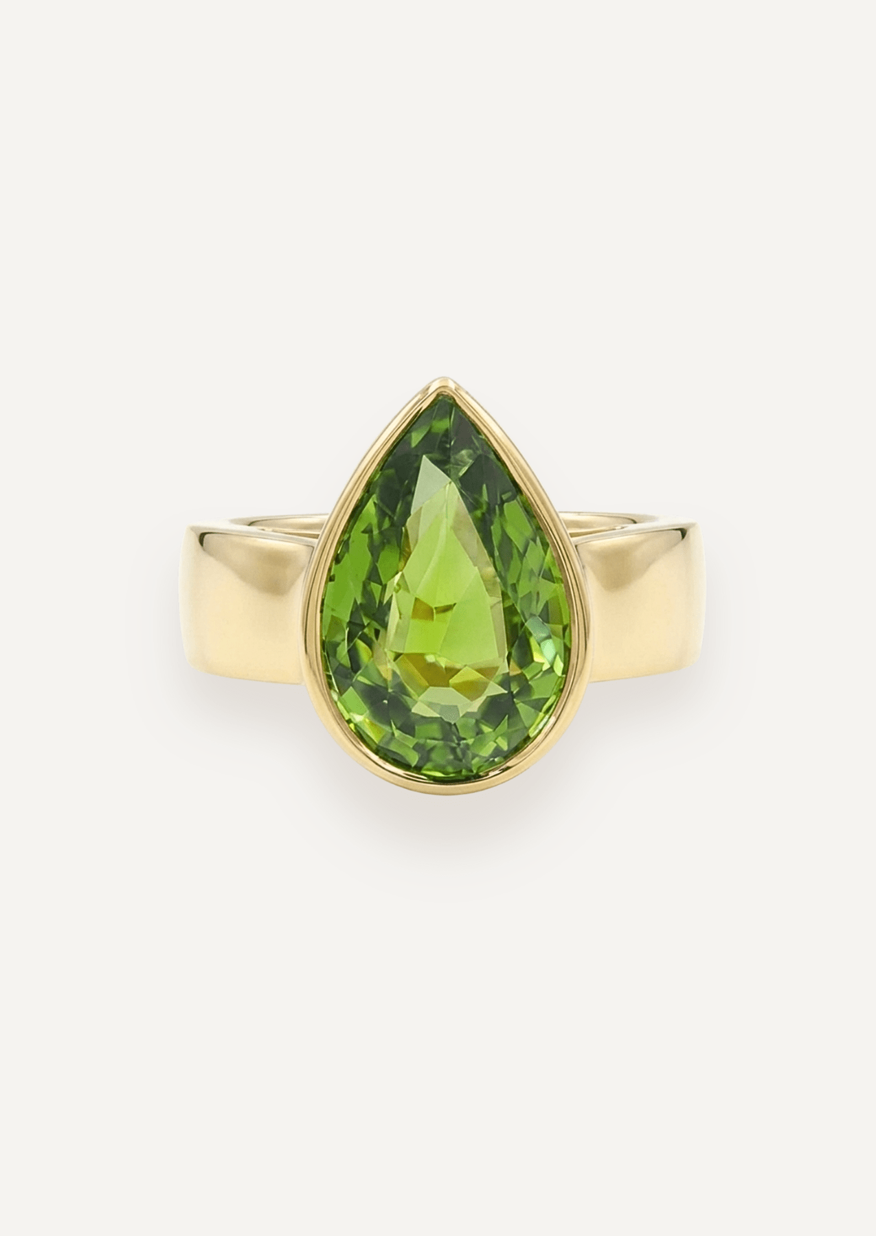 The Esther Ring with 6.08ct Pear Cut Green Tourmaline - Molten Store