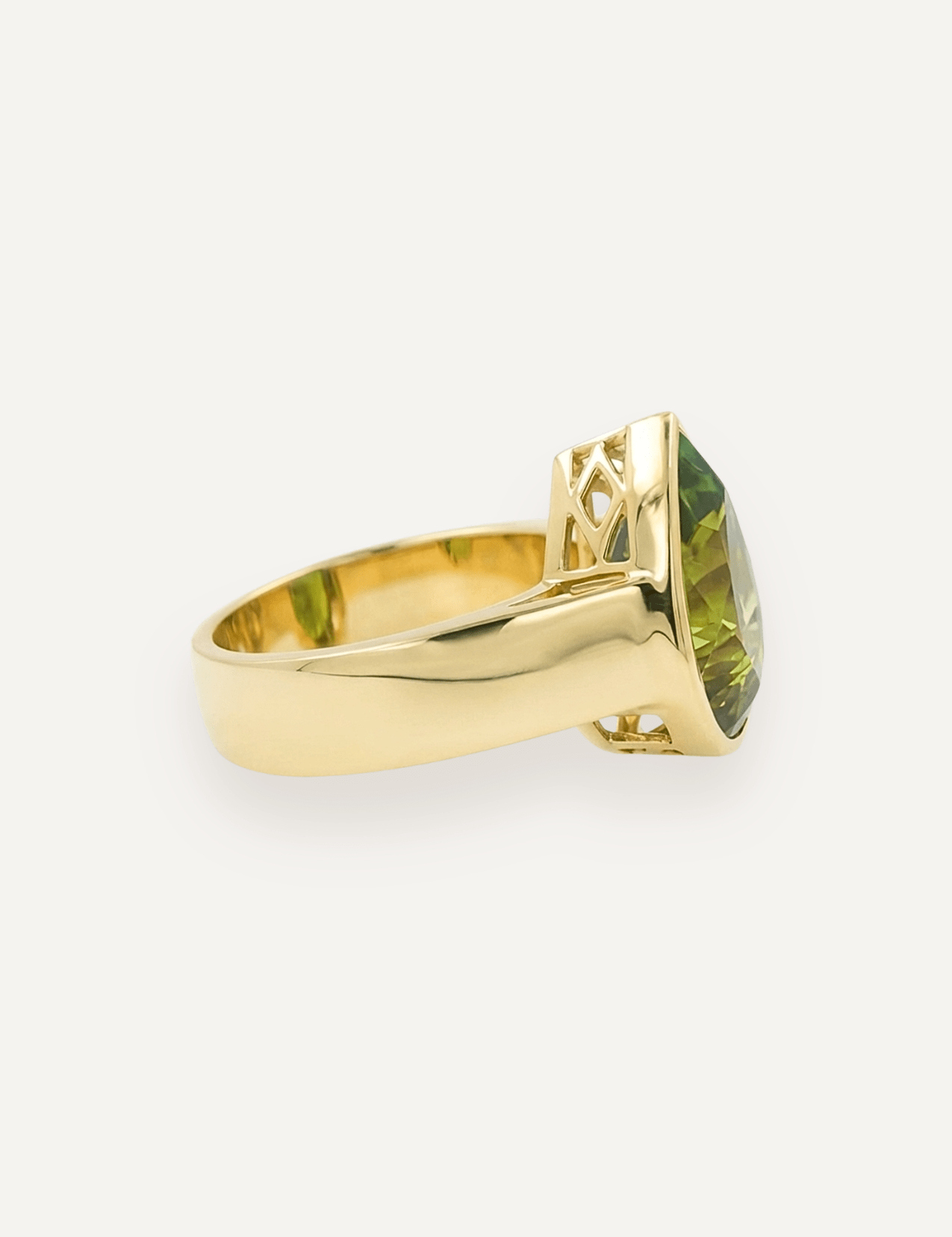 The Esther Ring with 6.08ct Pear Cut Green Tourmaline - Molten Store