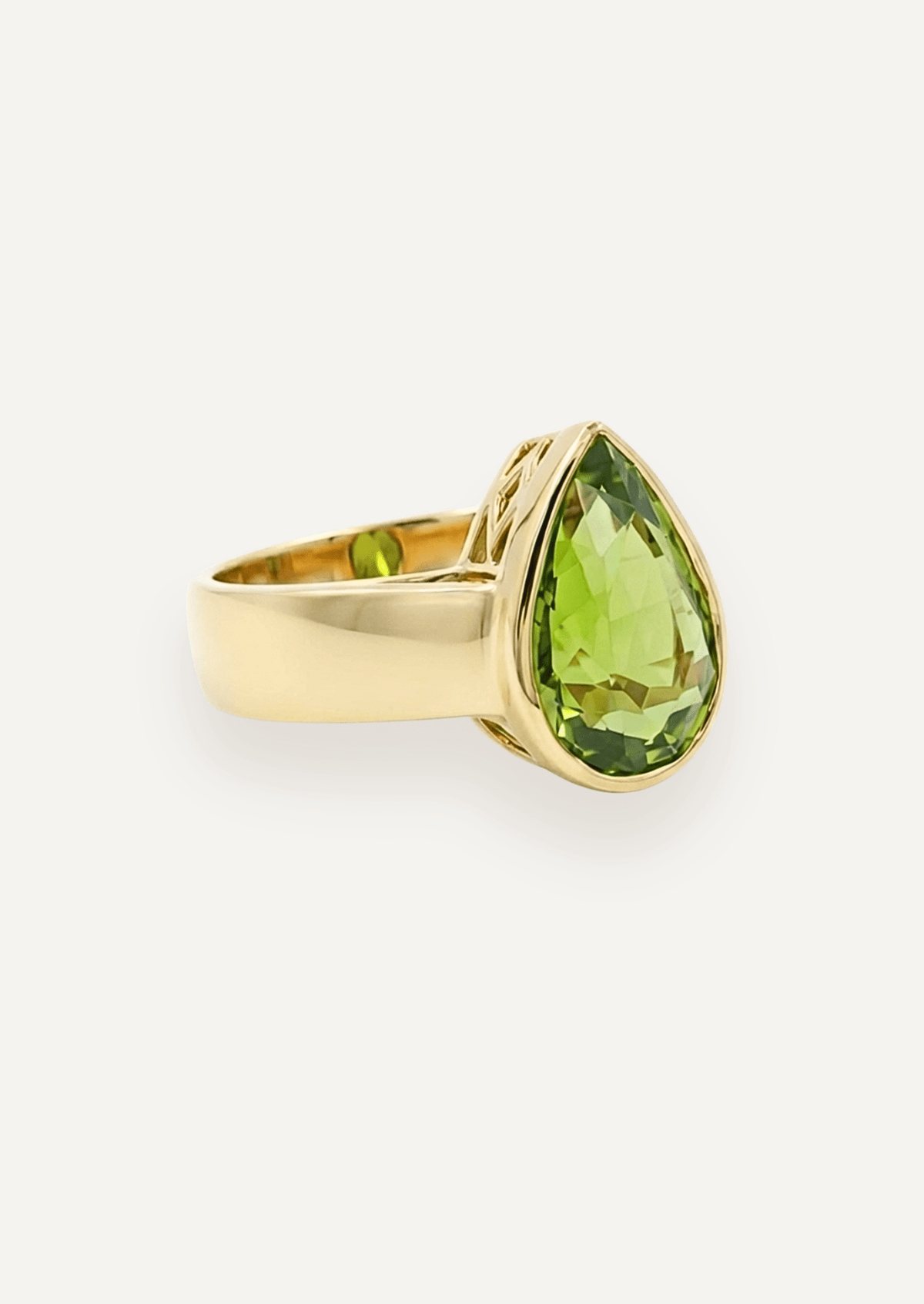 The Esther Ring with 6.08ct Pear Cut Green Tourmaline - Molten Store