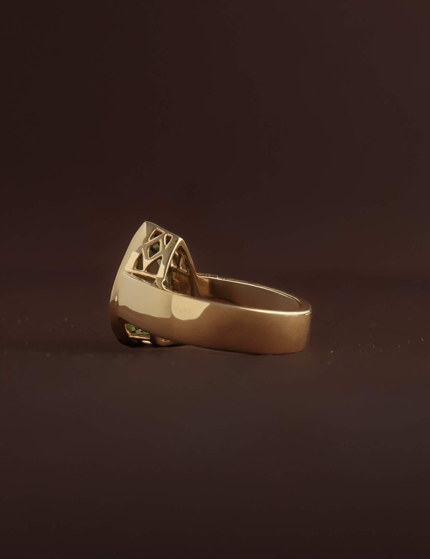 The Esther Ring with 6.08ct Pear Cut Green Tourmaline - Molten Store