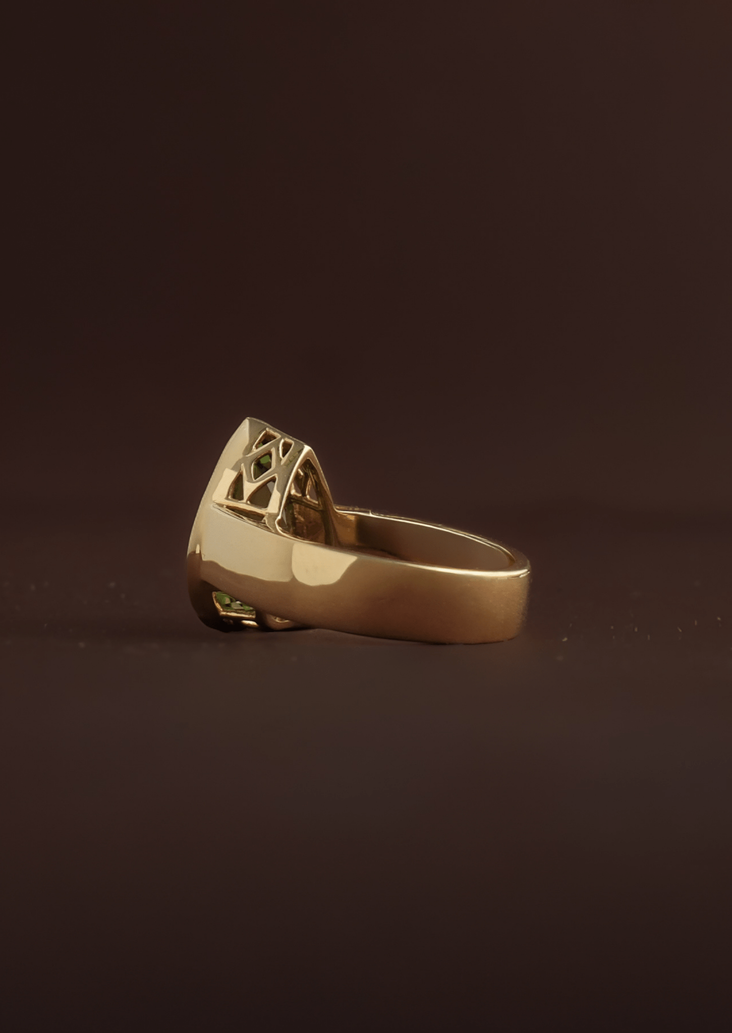 The Esther Ring with 6.08ct Pear Cut Green Tourmaline - Molten Store