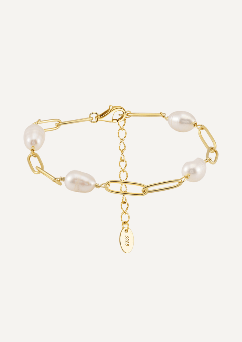 The Etera Gold Vermeil Bracelet with Freshwater Pearl - Molten Store