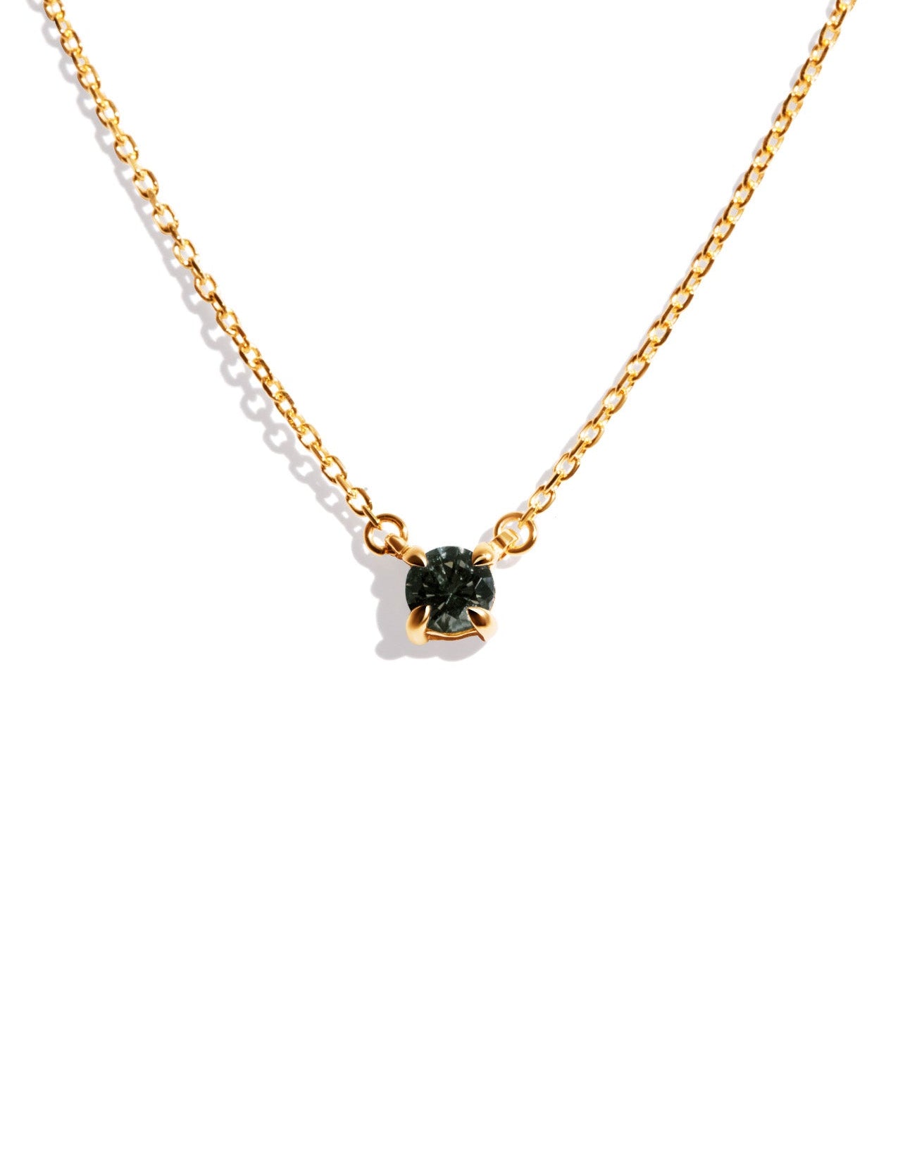 The Eve Necklace with 0.76ct Round Green Sapphire - Molten Store