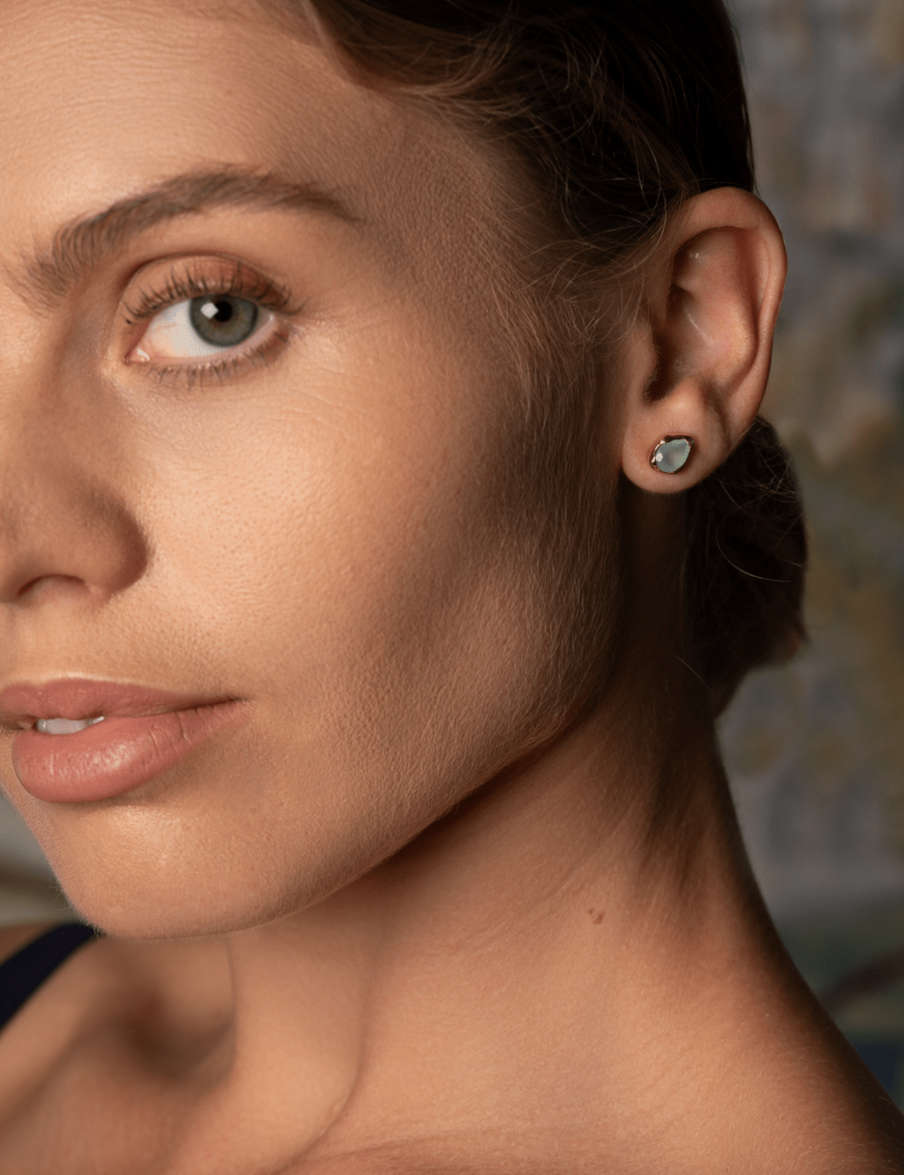 The Festa Chalcedony 18ct Gold Vermeil Stud Earrings - Molten Store