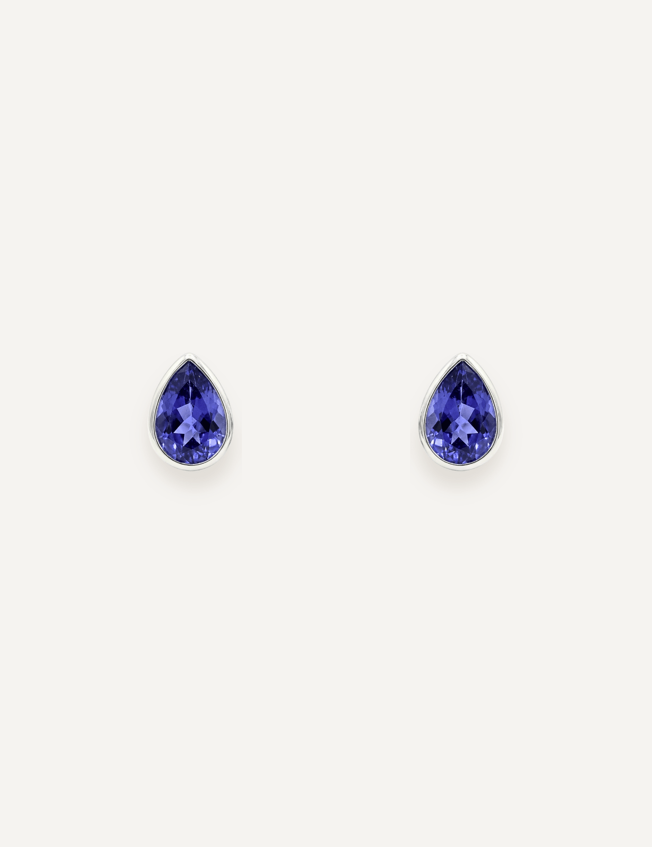 The Fia Pear Tanzanite Stud Earrings - Molten Store