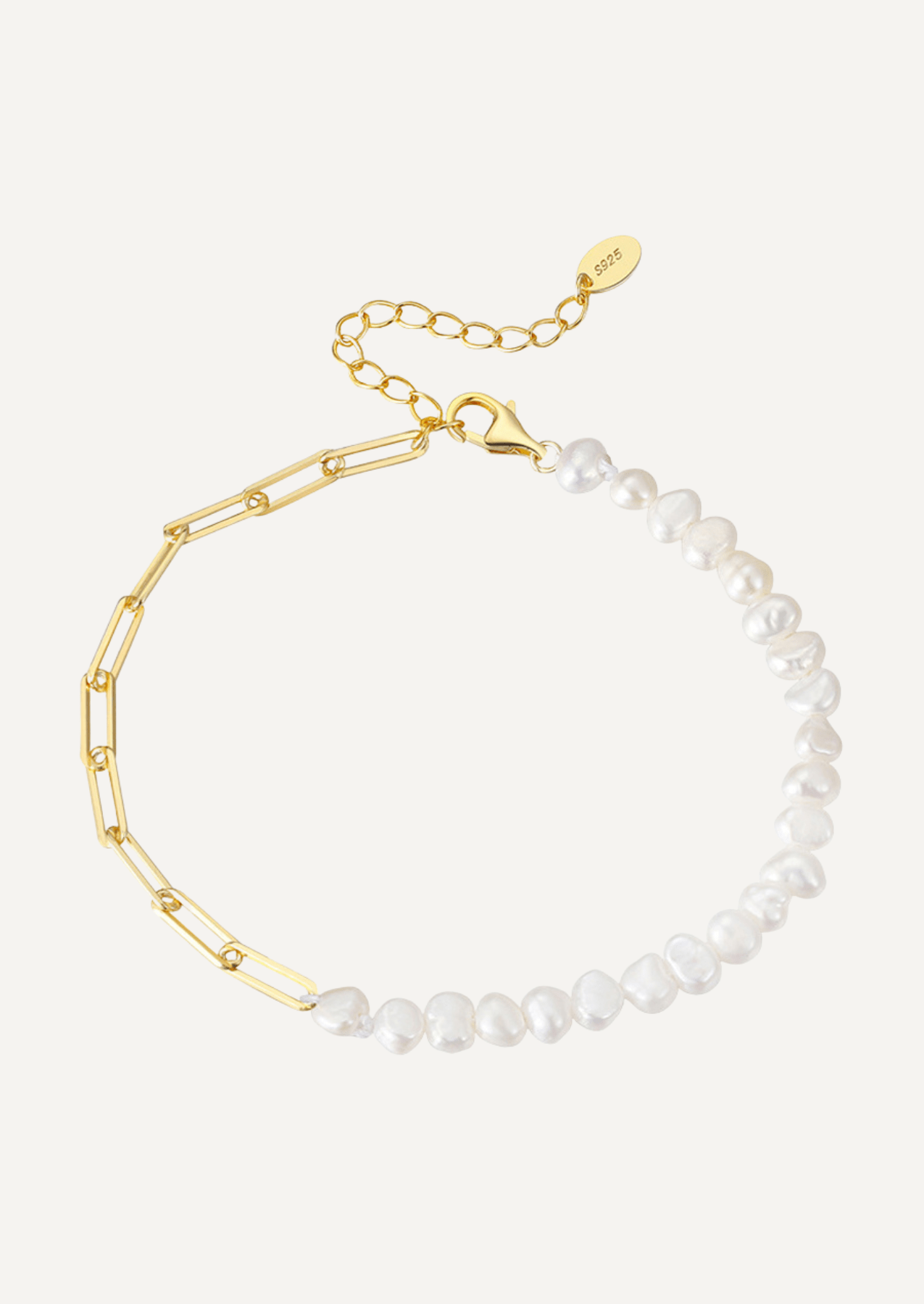 The Filo Gold Vermeil Bracelet with Freshwater Pearl - Molten Store