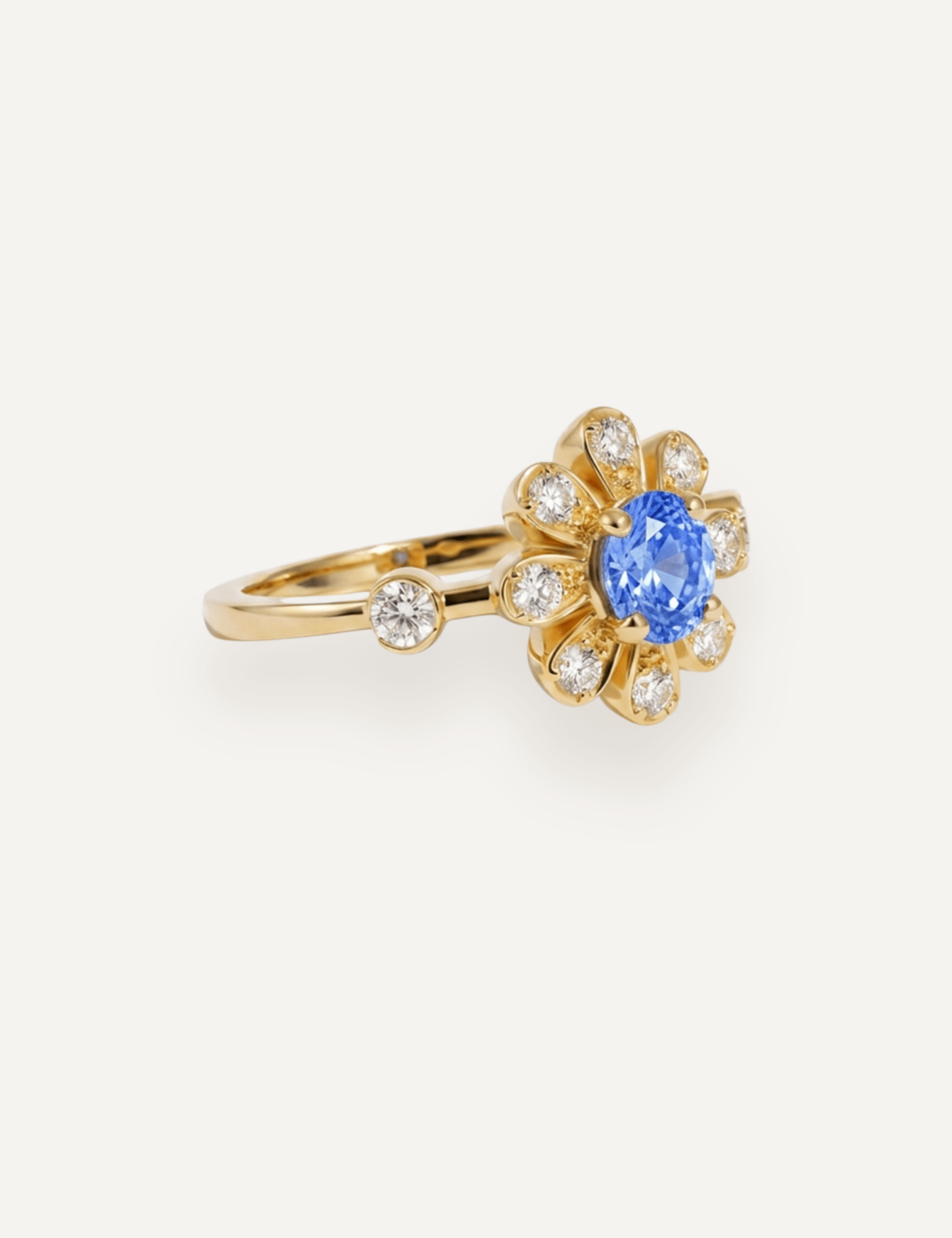The Flora Ring with 1.03ct Oval Ceylon Sapphire - Molten Store