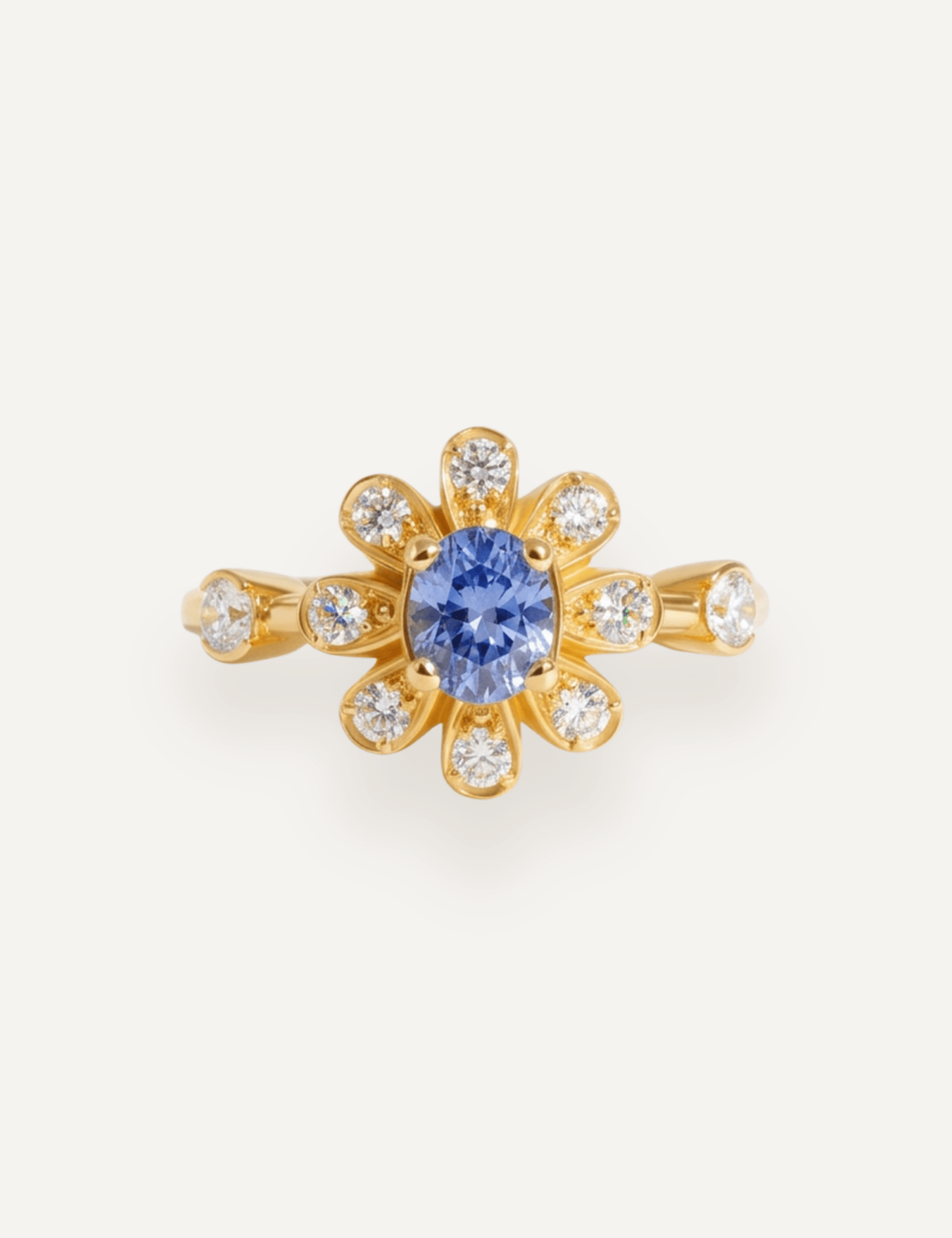 The Flora Ring with 1.03ct Oval Ceylon Sapphire - Molten Store