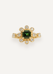 The Flora Ring with 1ct Princess Green Tourmaline - Molten Store