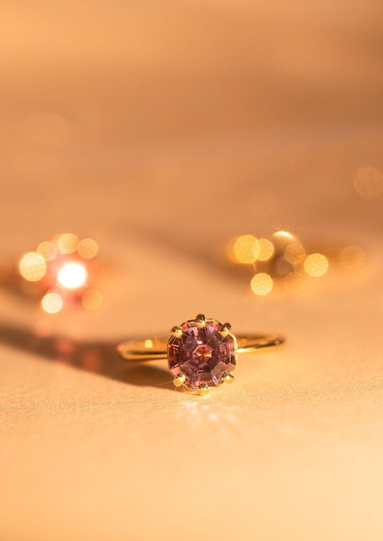 The Florence Ring with 2.26ct Octagon Plum Spinel - Molten Store