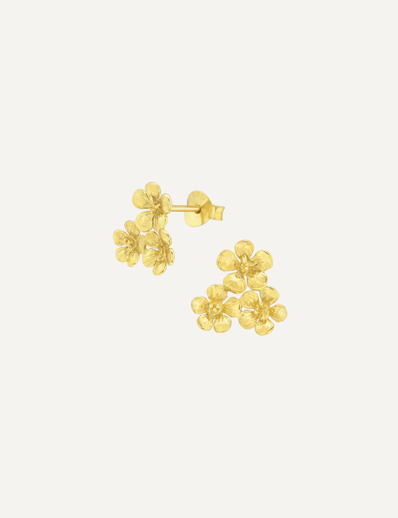 The Floret 14ct Gold Vermeil Stud Earrings - Molten Store
