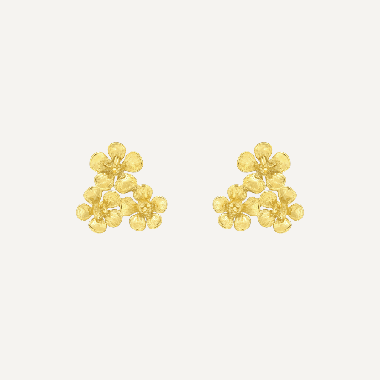 The Floret 14ct Gold Vermeil Stud Earrings - Molten Store