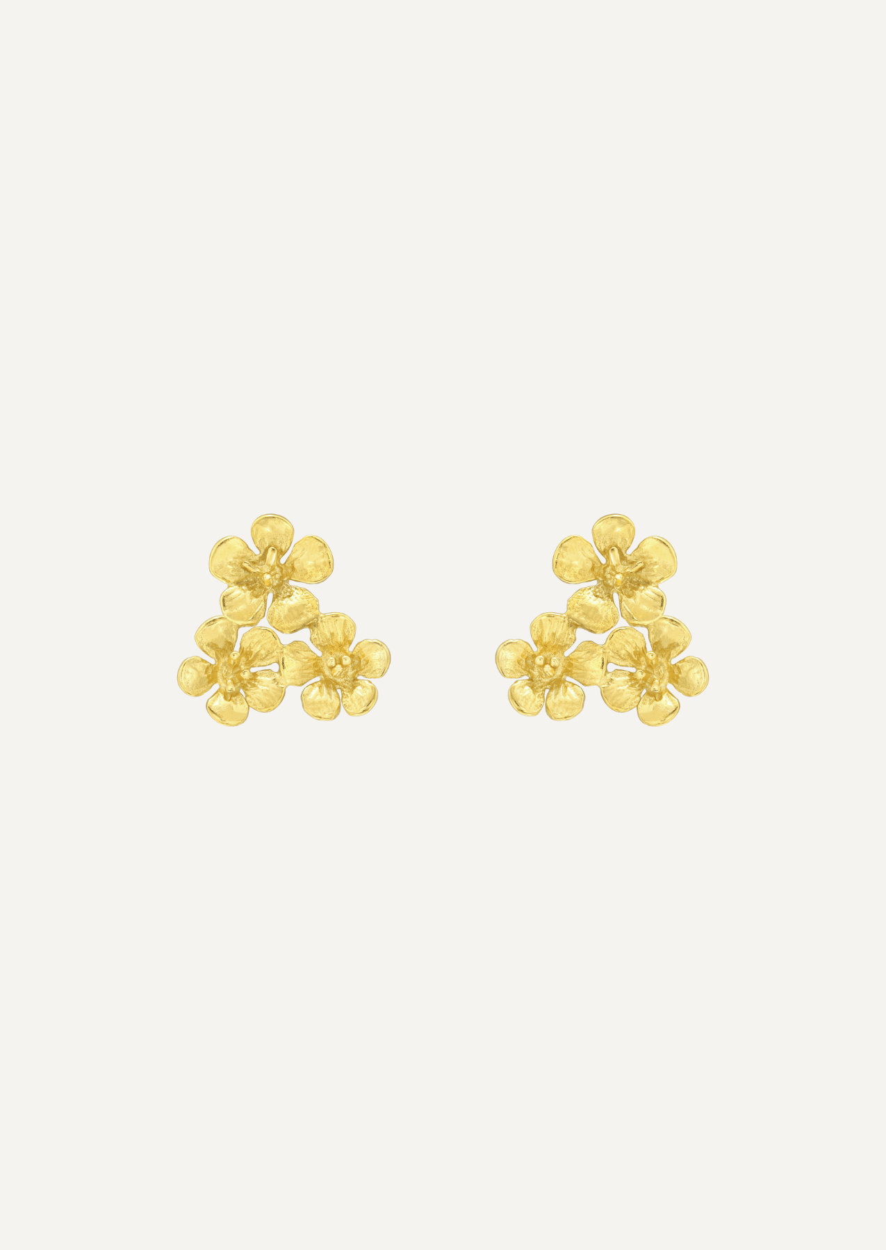 The Floret 14ct Gold Vermeil Stud Earrings - Molten Store