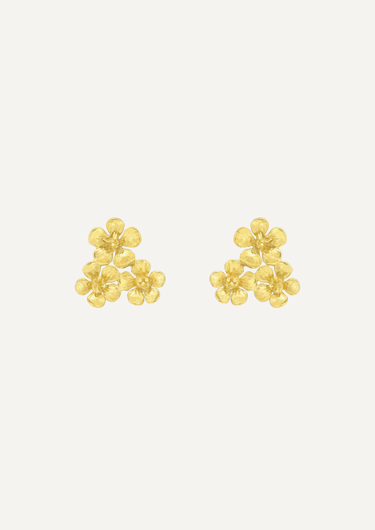 The Floret 14ct Gold Vermeil Stud Earrings - Molten Store